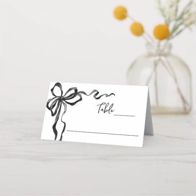 Carte De Placement Bow de Noël funky et fantaisiste noir pour dîner d (Devant)