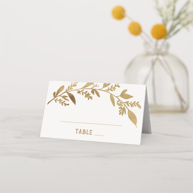 Carte De Placement Branches courbes | Mariage or (Devant)