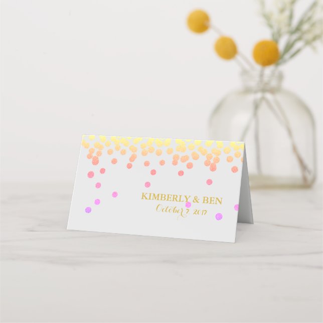 Carte De Placement BRIDE & CO Ipanema Flamant rose Polka Dot Party Ta (Devant)