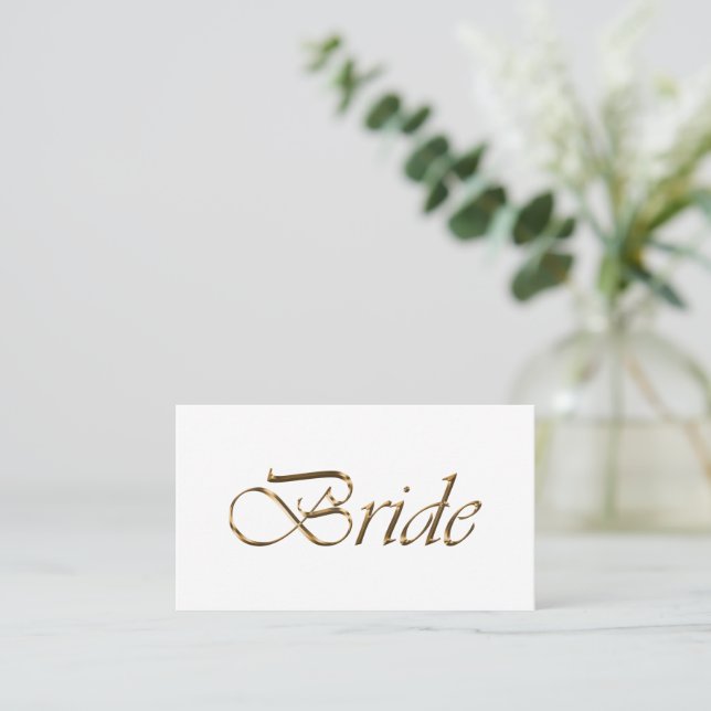 Carte De Placement Bride Elegant or script Réservé table Mariage (Debout devant)