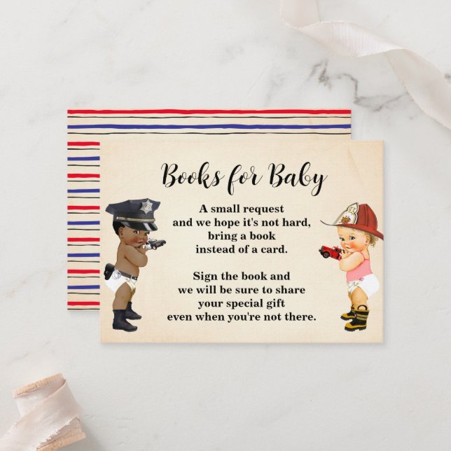 Carte De Placement Bring a Book Little Recruit Baby Shower Card (Devant/Arrière en situation)