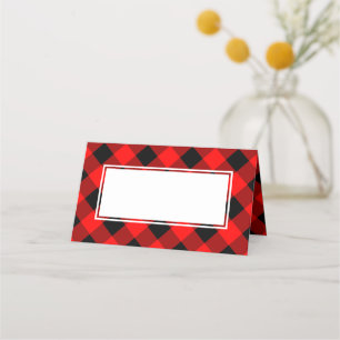 Carte De Placement Buffalo Plaid Check Western Christmas Log Cabine