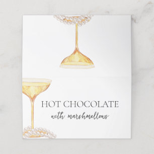 Carte De Placement Buffet de perles et de prosecco pour la douche de 