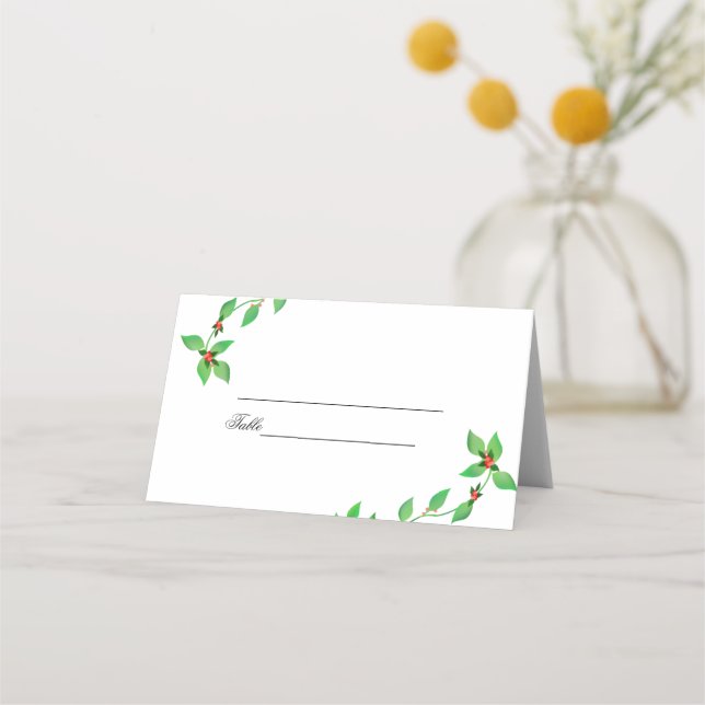 Carte De Placement Bufs roses sur Mariage Ivy vert (Devant)