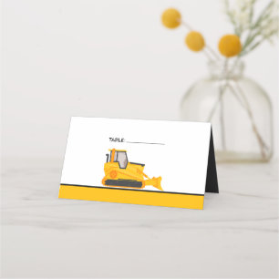 Carte De Placement Bulldozer Construction Carte de lieu d'anniversair