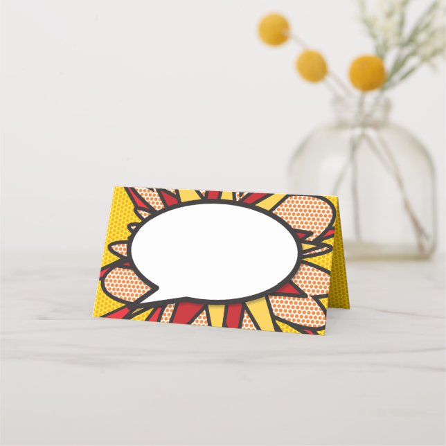 Carte De Placement Bulle de dialogue de bande dessinée moderne amusan (Devant)