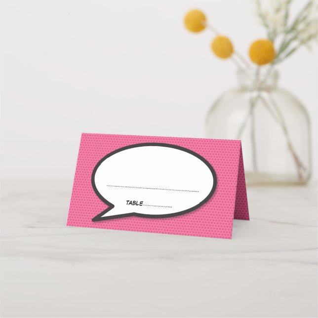 Carte De Placement Bulle de dialogue Pop Art de bande dessinée (Devant)