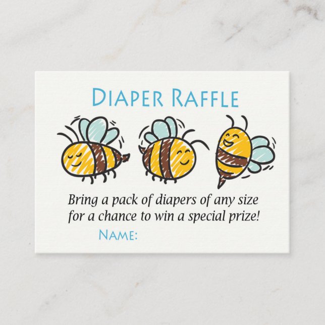 Carte De Placement Bumble Bee Diaper Raffle Billets (Devant)