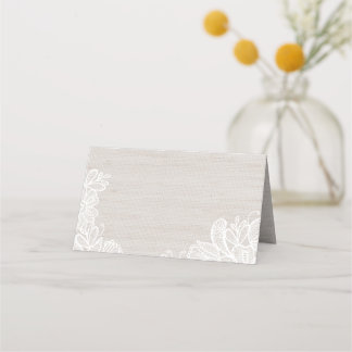 Carte De Placement Burlap et dentelle