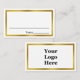 Carte De Placement Business White and Gold Votre logo ici Modèle