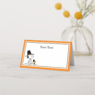 Carte De Placement cacahuètes   Snoopy & Woodstock Thanksgiving Dîner