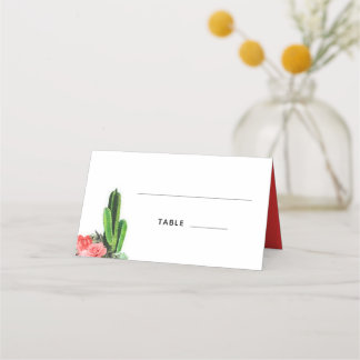 Carte De Placement Cactus modernes, Succulent et Floral