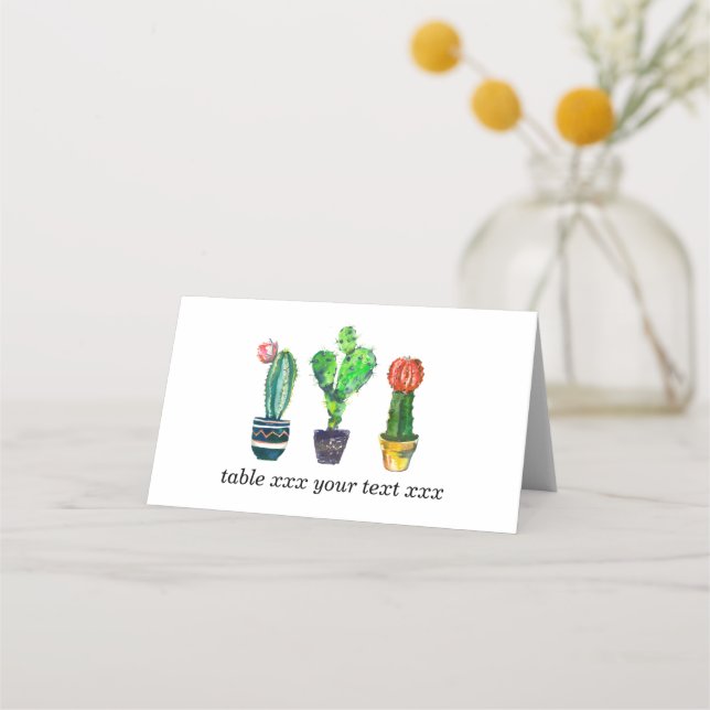 Carte De Placement cactus, succulent, aquarelle, fiesta, mexicaine, (Devant)
