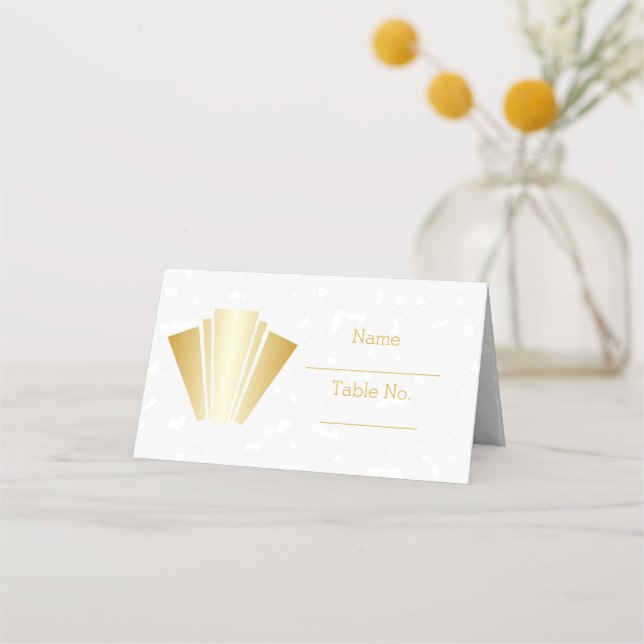 Carte De Placement Cadre mariage Gold Art Déco Design (Devant)