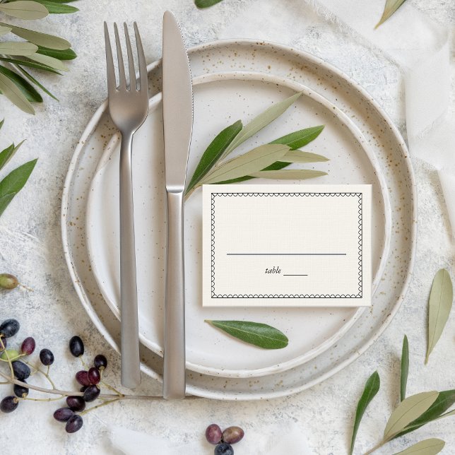 Carte De Placement Cadre Wavy illustré à la main (Hand illustrated place cards)