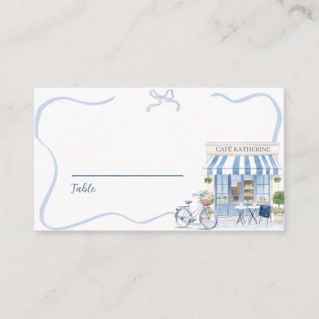 Carte De Placement Café français coquette parisien (Devant)