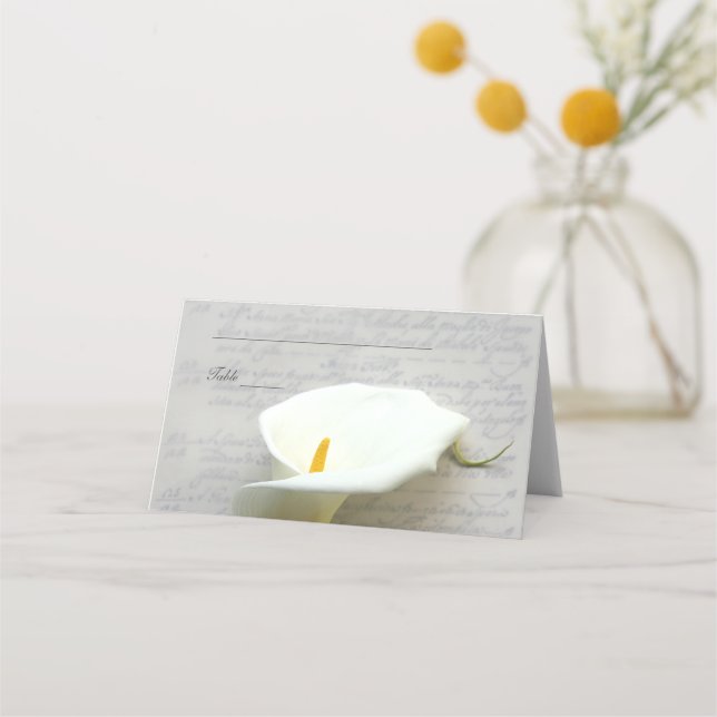 Carte De Placement Calla lily sur l'ancienne écriture (Devant)