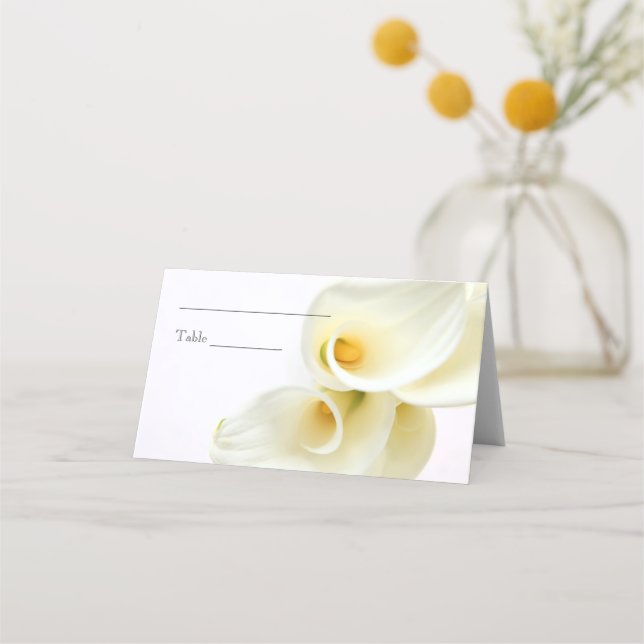 Carte De Placement Calla lys au-dessus de closeuse (Devant)