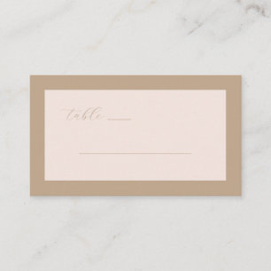 Carte De Placement Calligraphie beige élégante