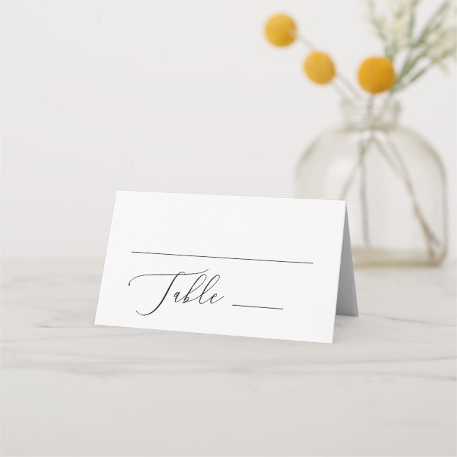 Carte De Placement Calligraphie Classique Élégante | Mariage Formel (Devant)