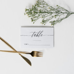 Carte De Placement Calligraphie délicate - Noms et date du Mariage