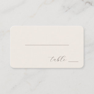 Carte De Placement Calligraphie minimaliste grise élégante