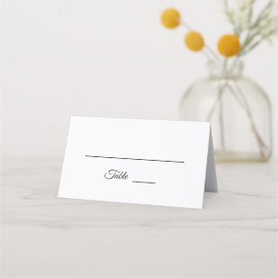 Carte De Placement Calligraphie noir et blanc simple Tente de la cart