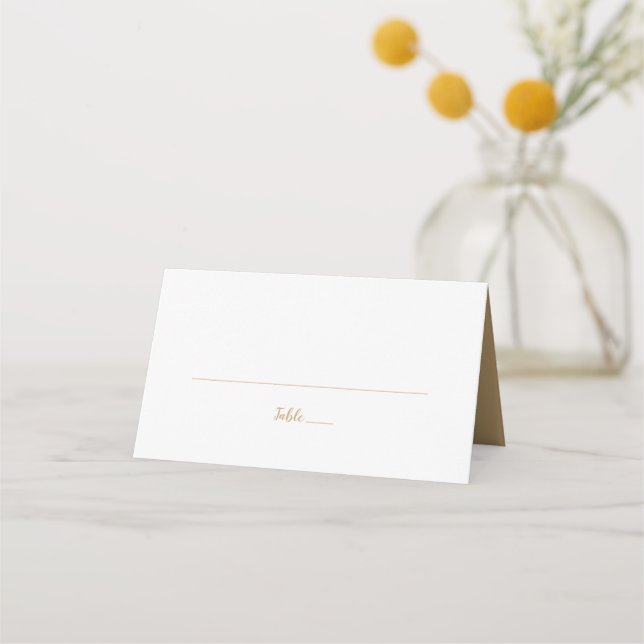 Carte De Placement Calligraphie simple|Gold Inside Mariage Place Card (Devant)