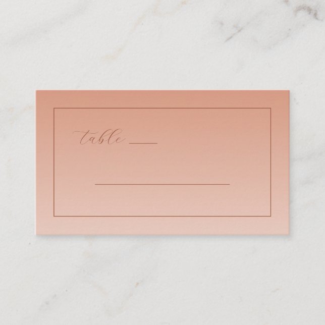 Carte De Placement Calm Peach Minimalist Lines (Devant)