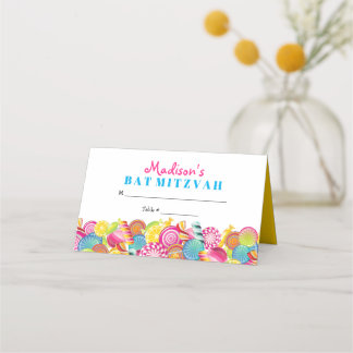 Carte De Placement CANDY Bat mitzvah Siège Escort Place Card