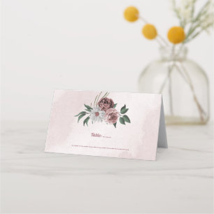 Carte De Placement cannelle rose rose blanc floral