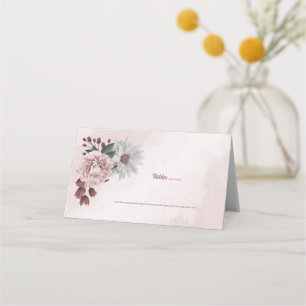 Carte De Placement cannelle rose rose blanc floral