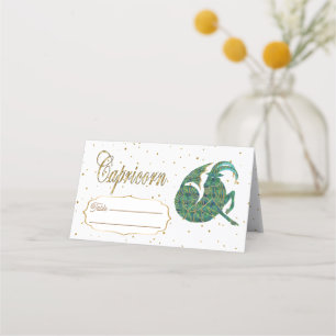 Carte De Placement Capricorne d'or Chic Zodiac Anniversaire