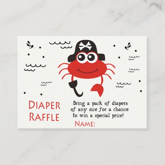 Carte De Placement Carabe pirate Diaper Raffle Billets (Devant)