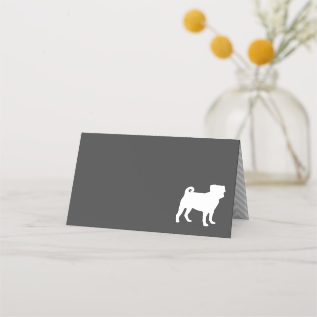 Carte De Placement Carlin Chien Baby shower Gris Chiot Chien Neutre G (Devant)