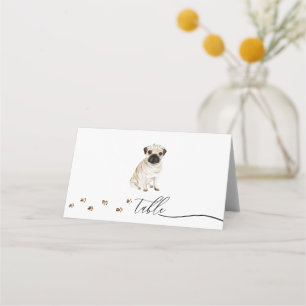 Carte De Placement Carlin chiot propriétaire de chien Mariage Script