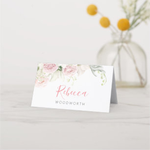 Carte De Placement Carte classique Pink and White Floral, mariage