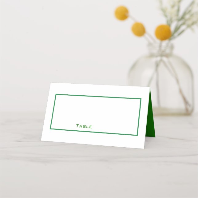 Carte De Placement Carte Clean Green et White Place (Devant)