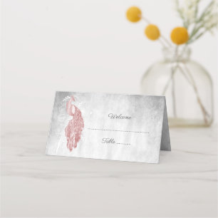 Carte De Placement Carte de la réception Pink Peacock