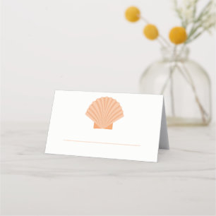 Carte De Placement Carte de lieu de mariage d'Orange Seashell Beach