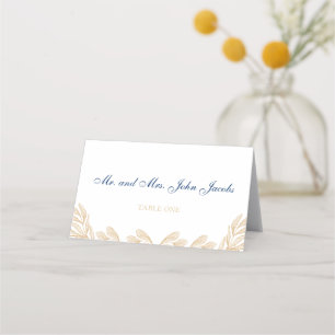 Carte De Placement Carte de lieu de mariage Gold Leaf