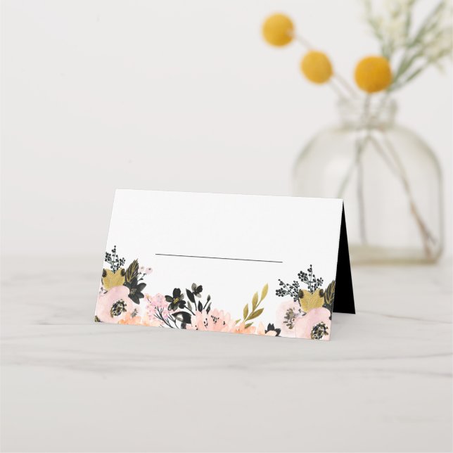 Carte De Placement Carte de lieu pour le dîner de répétition rose, no (Devant)