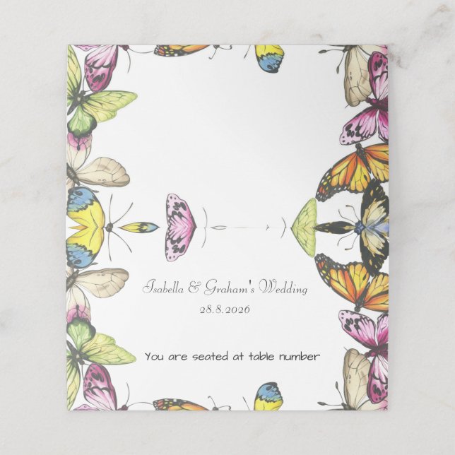 Carte De Placement Carte de lieu - Simple conception papillon (Extérieur déplié)