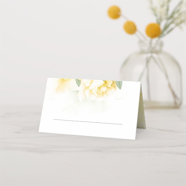 Carte De Placement Carte de Mariage de fleurs jaunes (Devant)