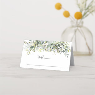 Carte De Placement Carte de Mariage floral vert plié