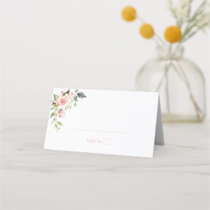 Carte De Placement Carte de Mariage florale simple rose WAtercolor