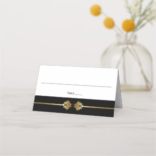 Carte De Placement Carte de Mariage moderne Classy Black Gold