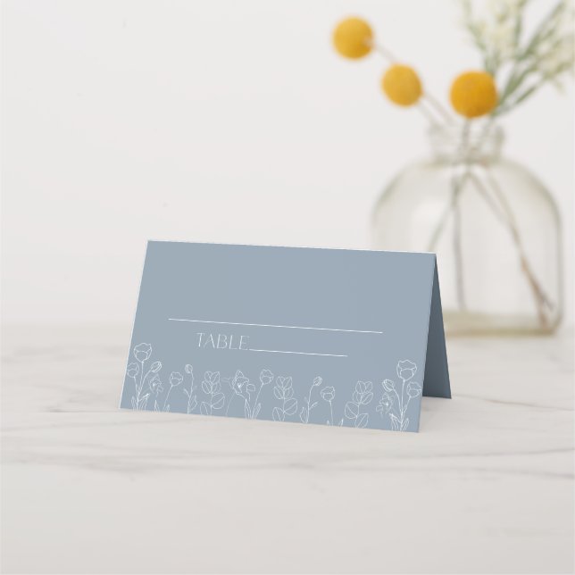 Carte De Placement Carte de Mariage moderne Dusty Blue (Devant)