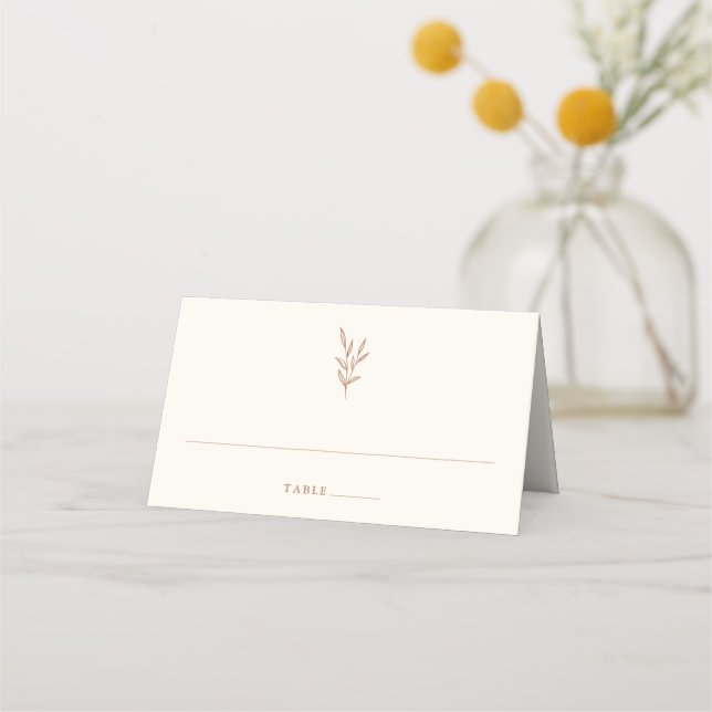 Carte De Placement Carte de Mariage simple Botanique Brûlé Orange (Devant)
