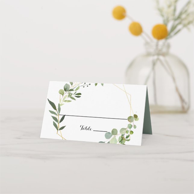 Carte De Placement Carte de Mariage Tropical Green Feuille (Devant)